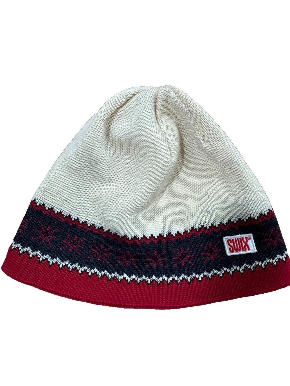 Swix 100% Wool Ski Hat Beanie Winter Cap Fleece Lined Nordic Fair Isle Canada